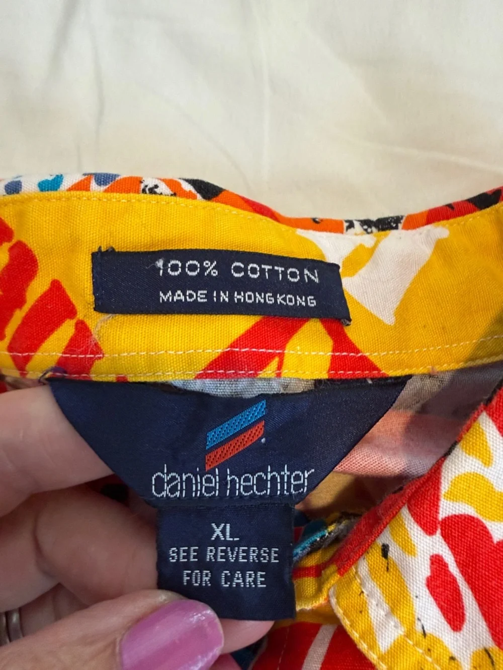 Vintage‎ Daniel Hechter Hawaiian Graphic Button-Up Shirt XL Retro Surf Print